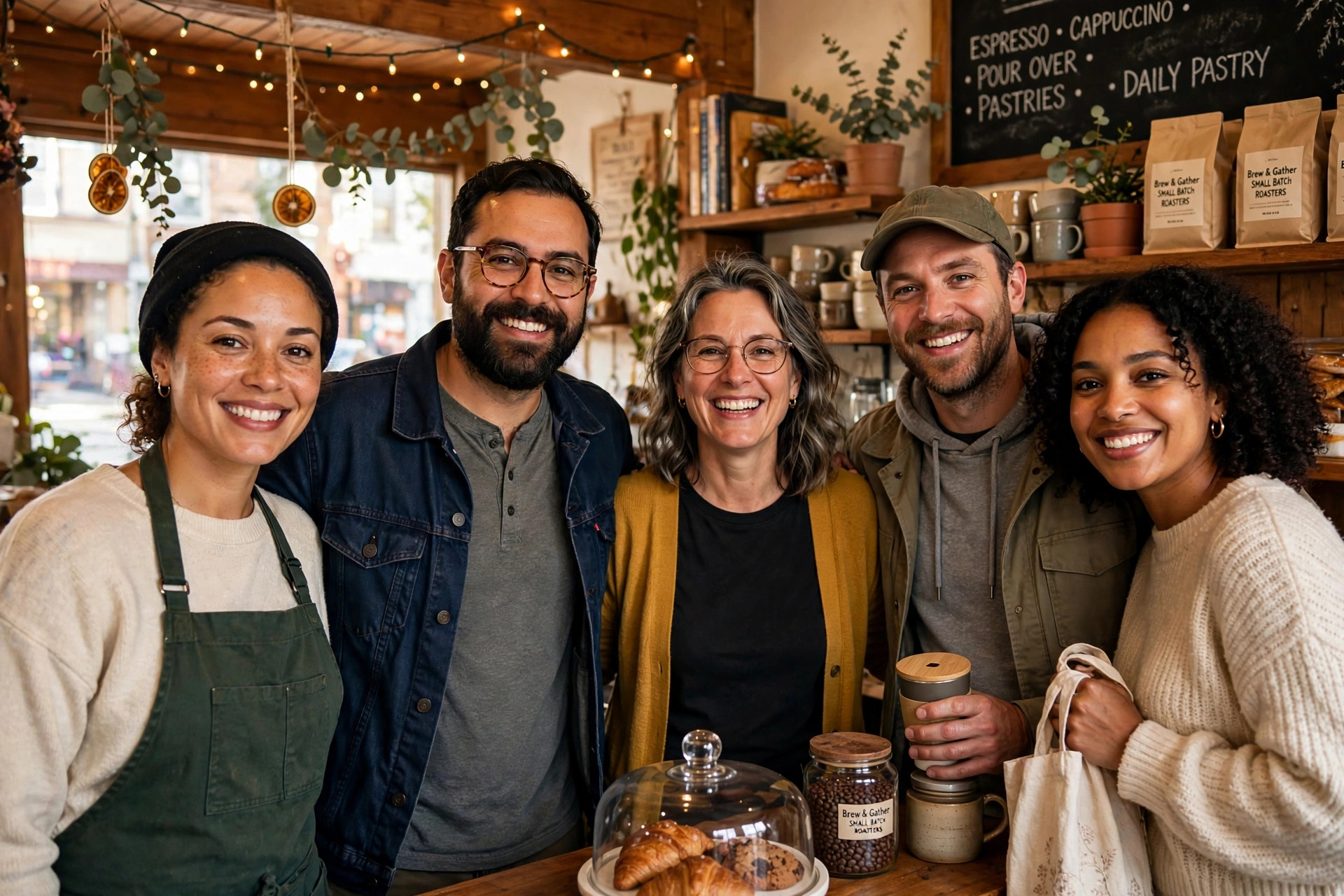 A warm group portrait of local small-business owners