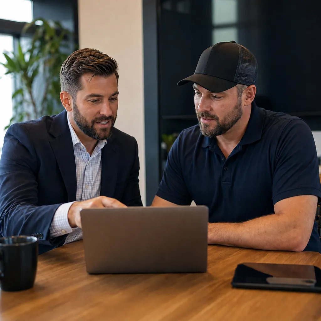 A local service business owner staying on top of new leads while working